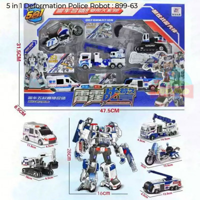 5 in 1 Deformation Police Robot : 899-63